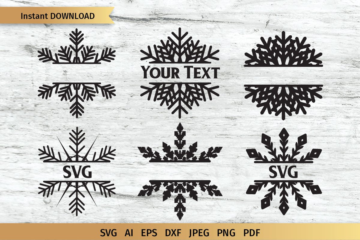 Snowflake Split Monogram example image 1