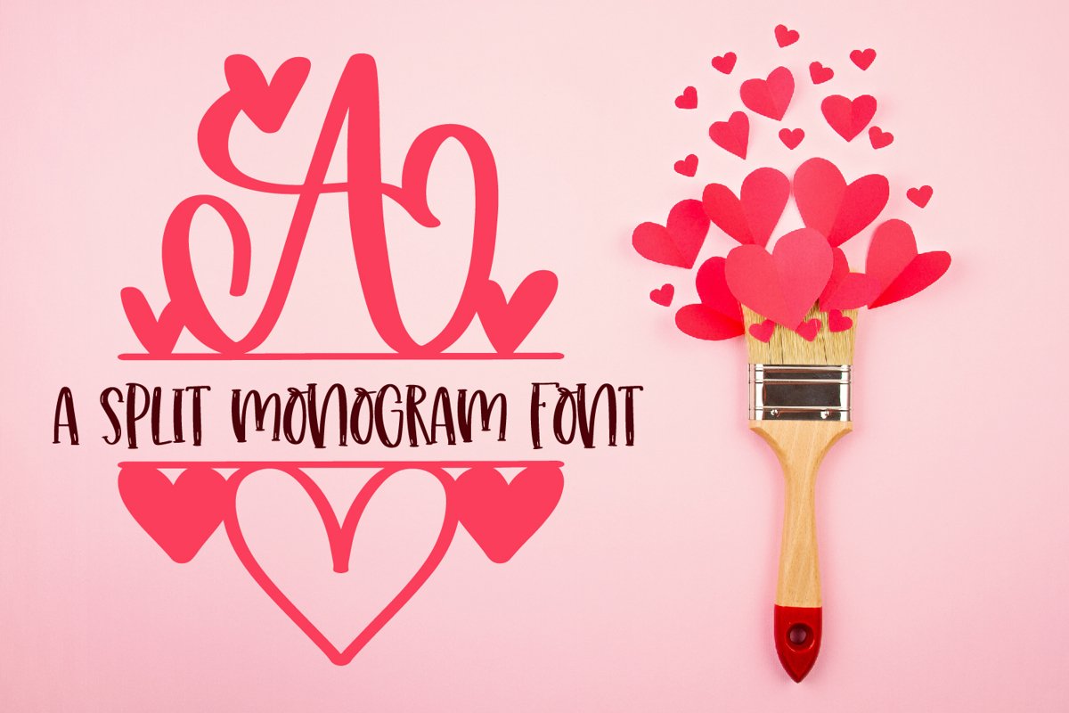A Heart Split Monogram Font example image 1
