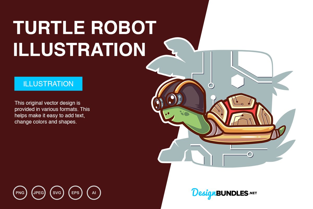 Turtle Robot Vector Illustration