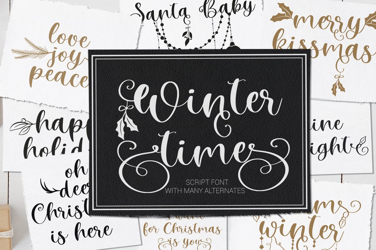 Winter Time. Decorative Script Font example image 1