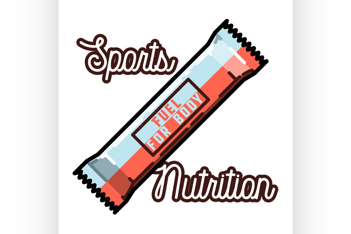 Color vintage sports nutrition emblem example image 1