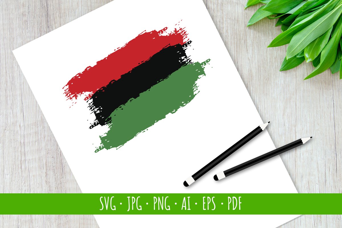 Hand draw Juneteenth Freedom Day flag in vector format, svg example image 1