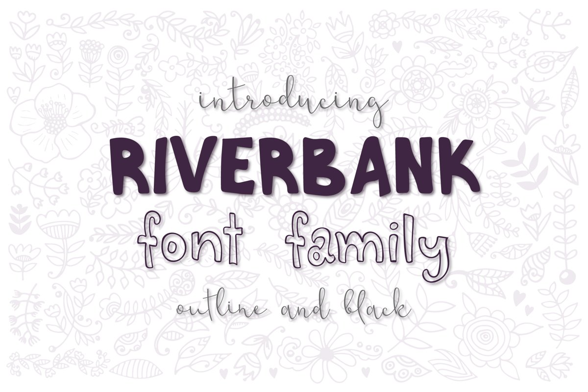 Riverbank - outline and black font family example image 1