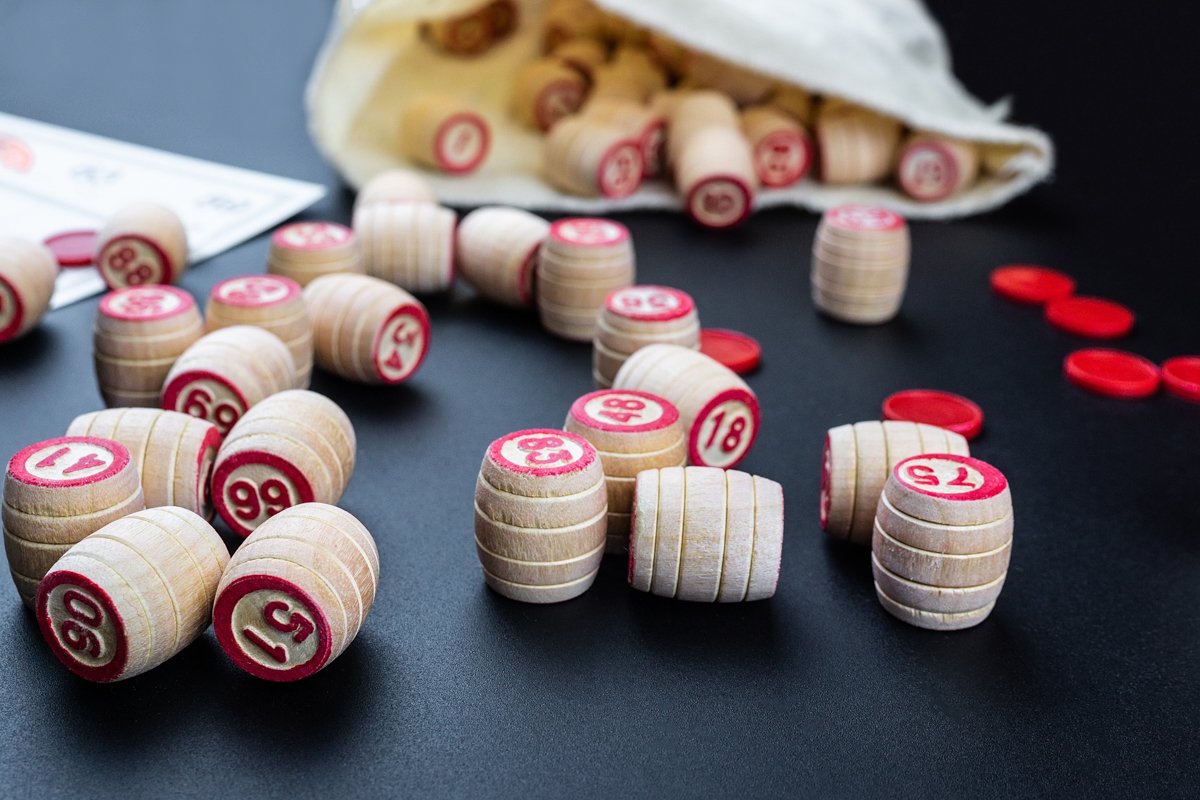 Lotto game on black background example image 1