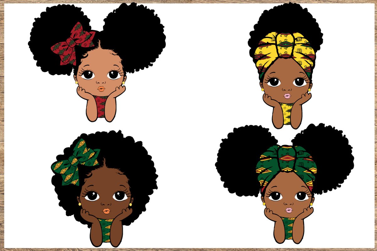 Peekaboo girl with puff afro ponytails svg cute black 684856  svgs