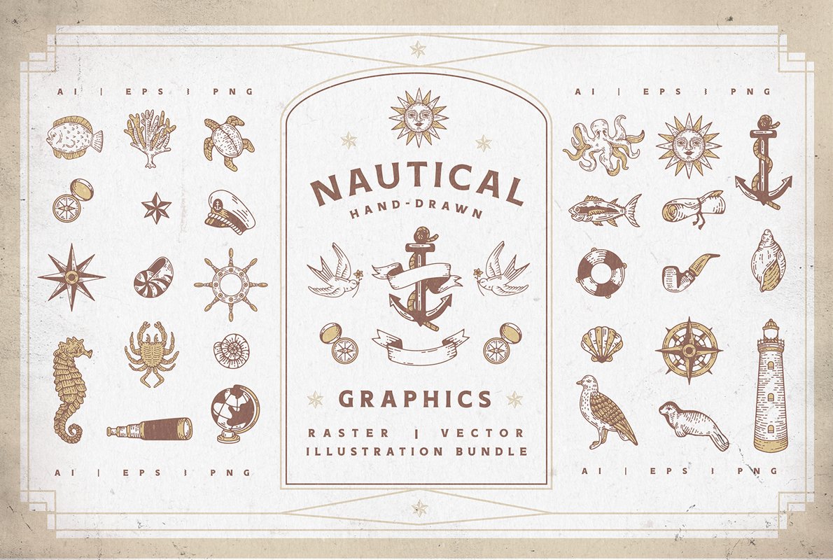 Nautical Vectors | Graphics Set example image 1