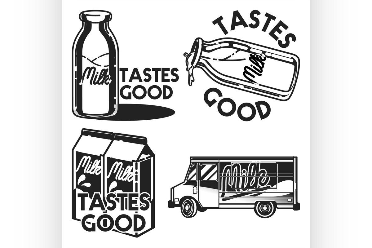 Vintage milk emblems example image 1