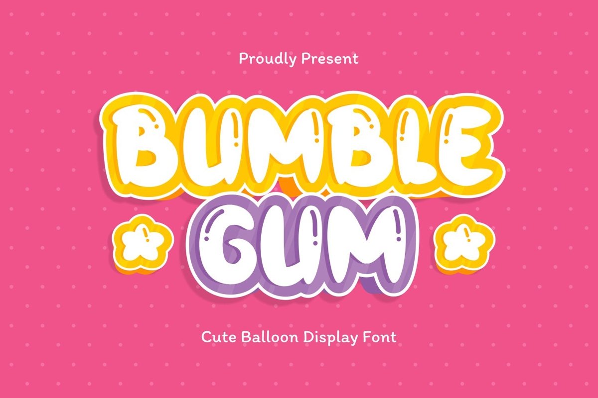 Bumblegum - Cute Balloon Display Font example image 1
