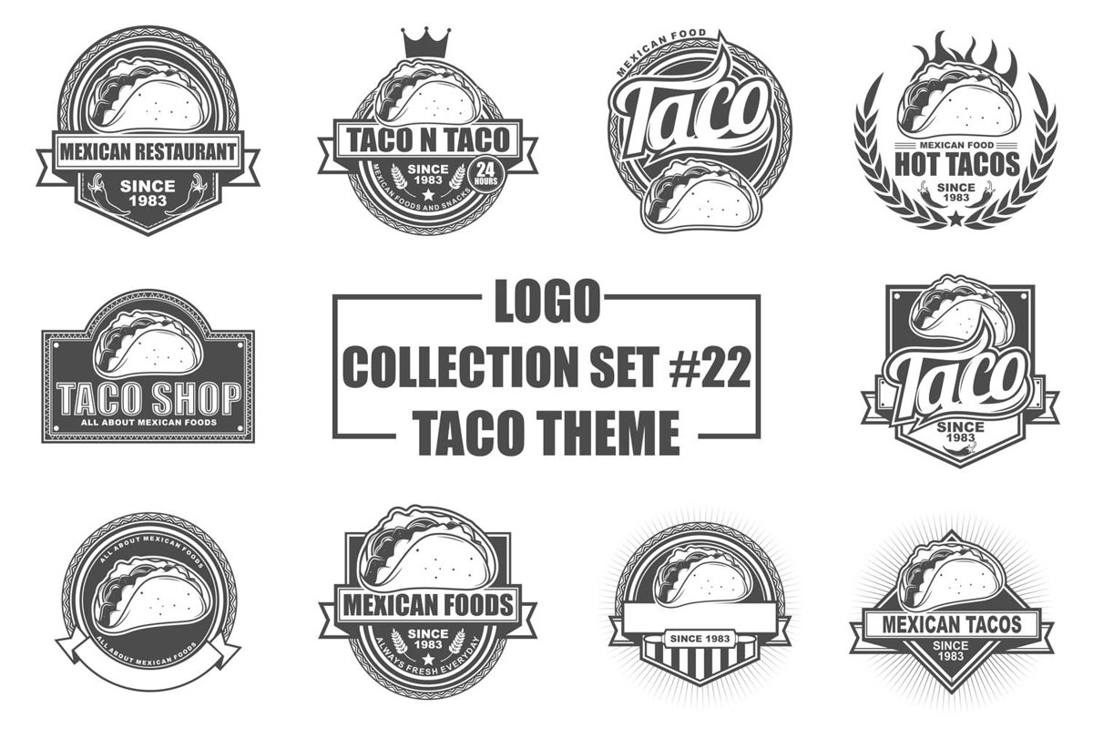 Logo Collection Set with Taco Theme example image 1