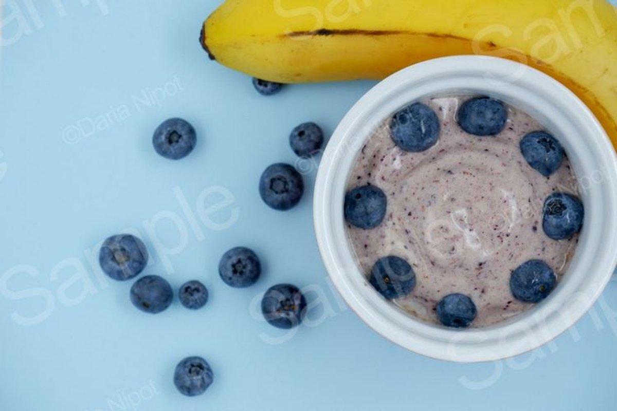 Banana nice cream with bluberries example image 1