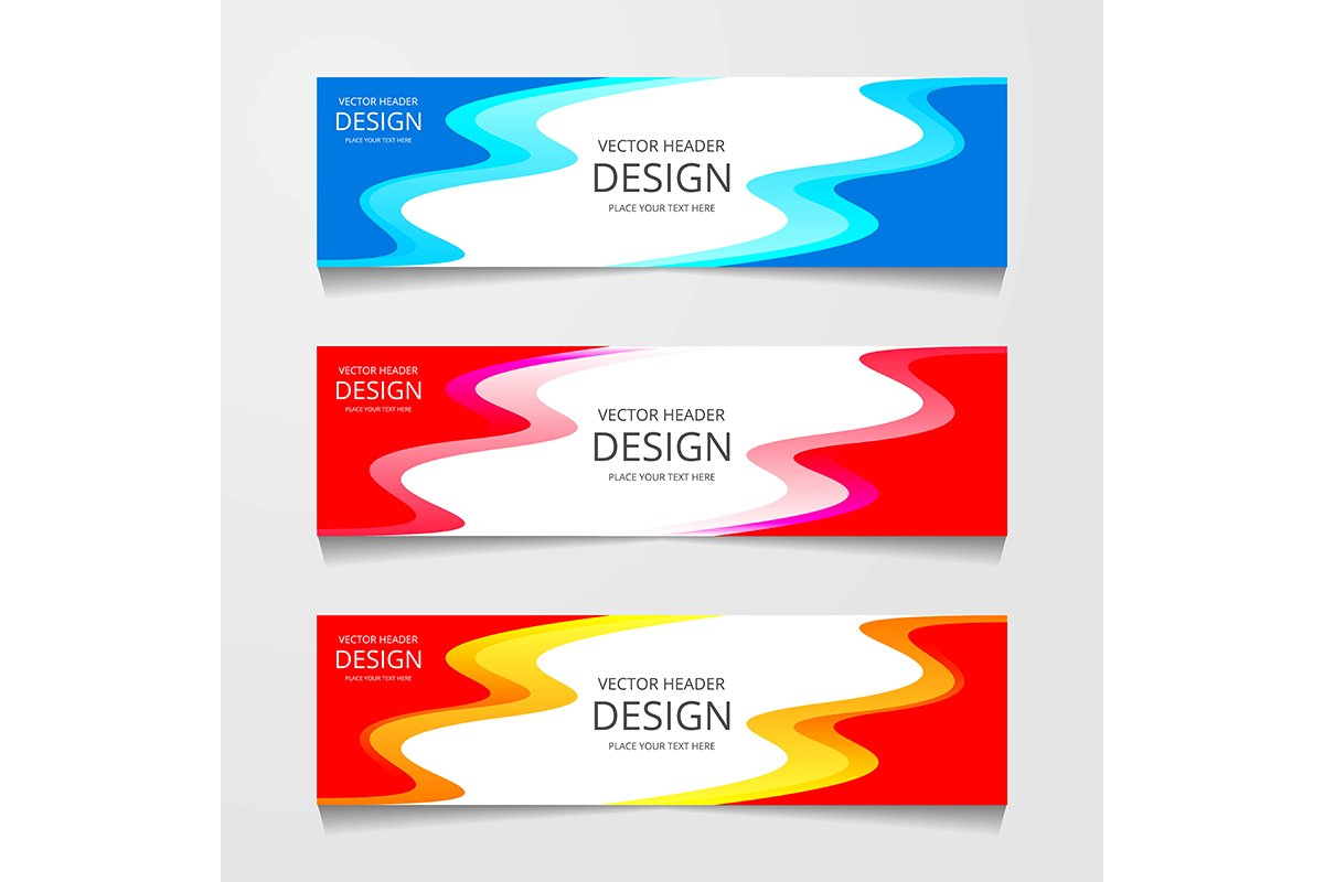Set Horizontal web banner, with three different color, Corpo example image 1