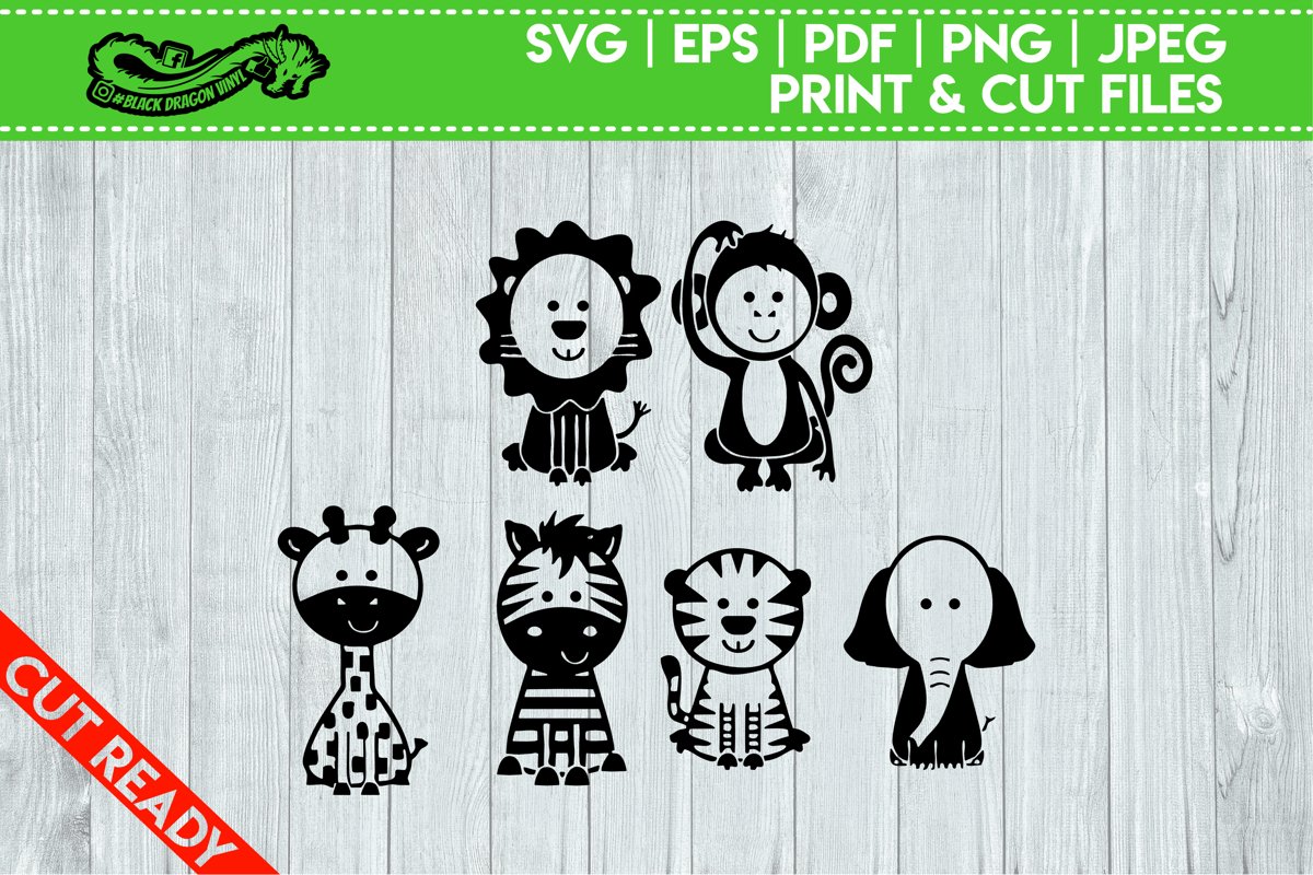 Set of 6 Cute Animals example image 1