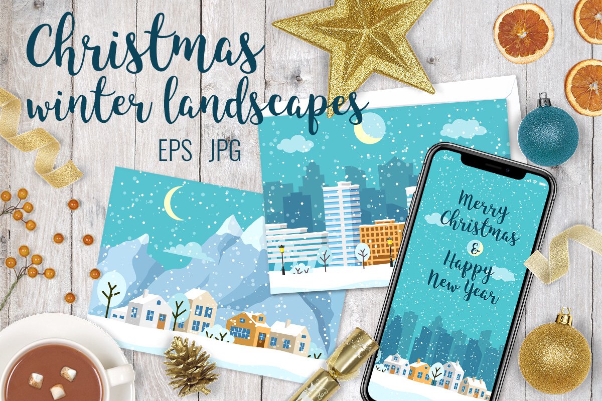 Winter Christmas landscapes example image 1