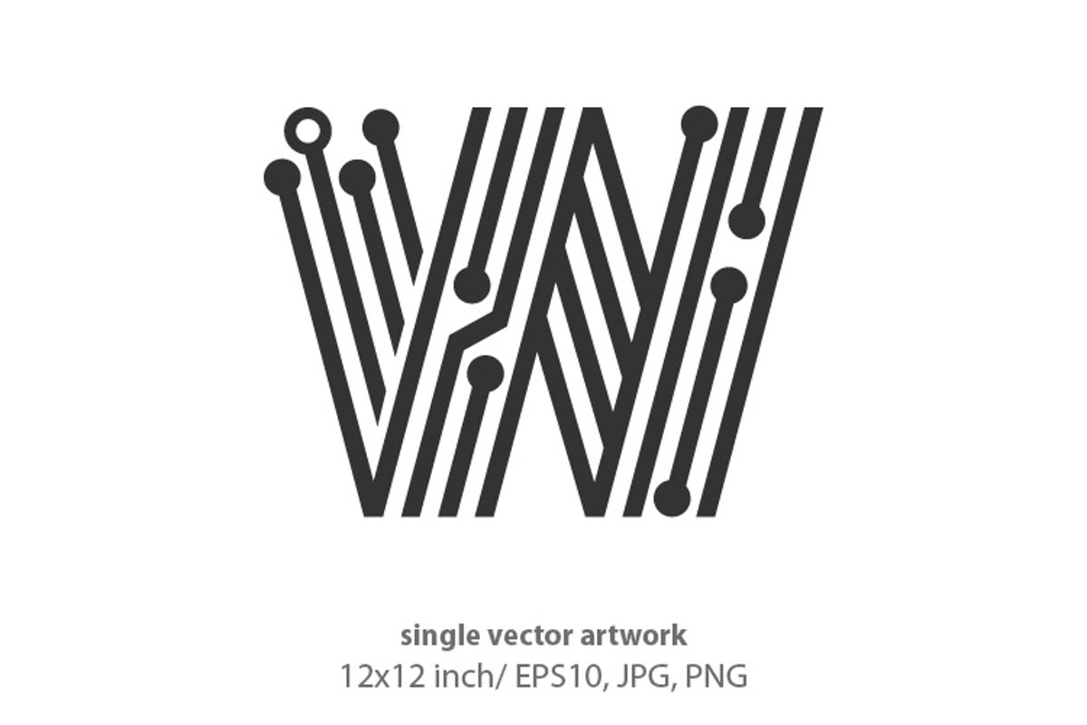 digital letter w- single vector artwork example image 1