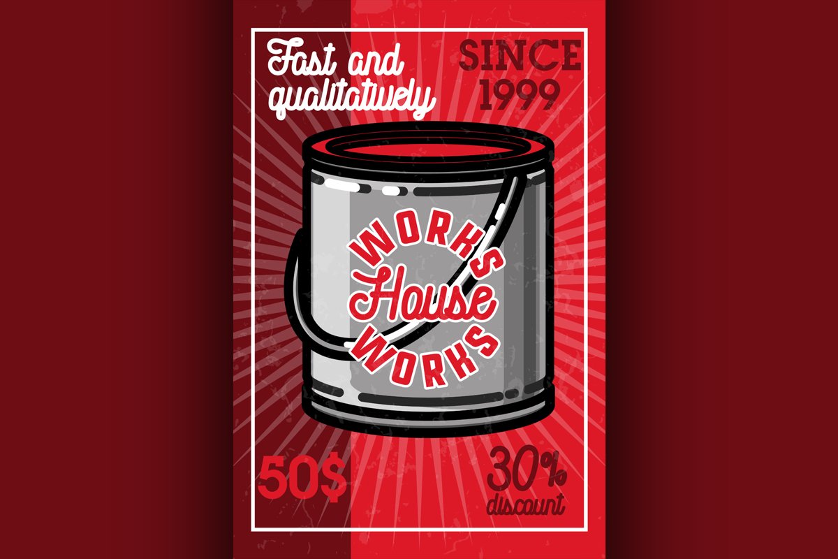Color vintage house works banner example image 1