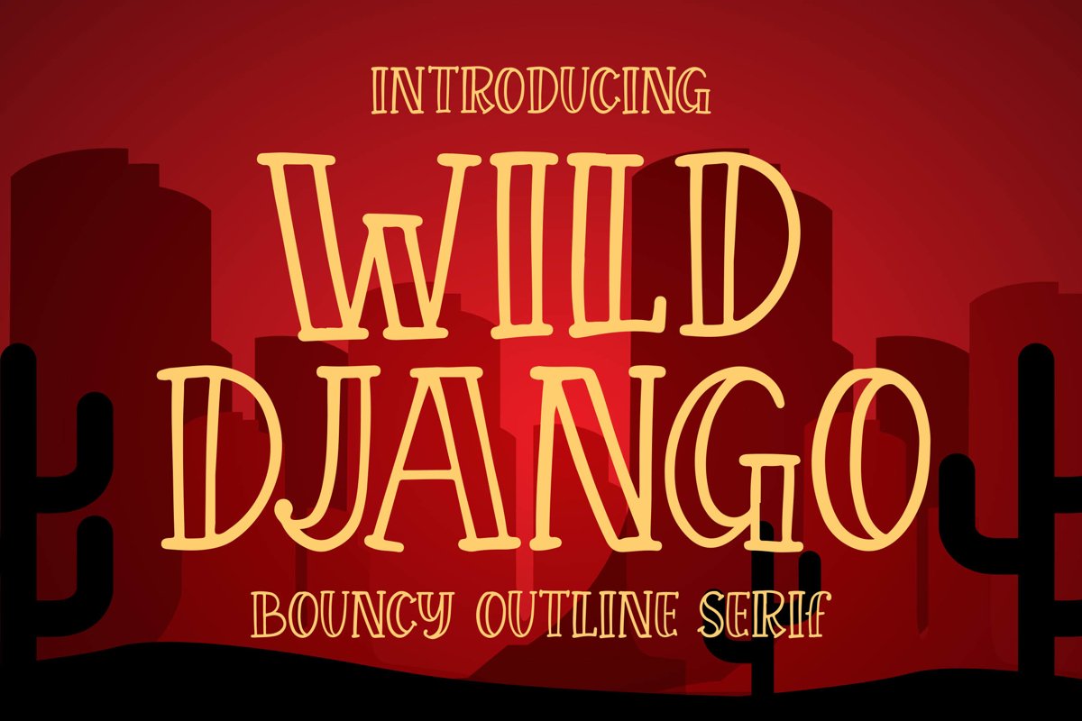 Wild Django - Bouncy Outline Serif example image 1