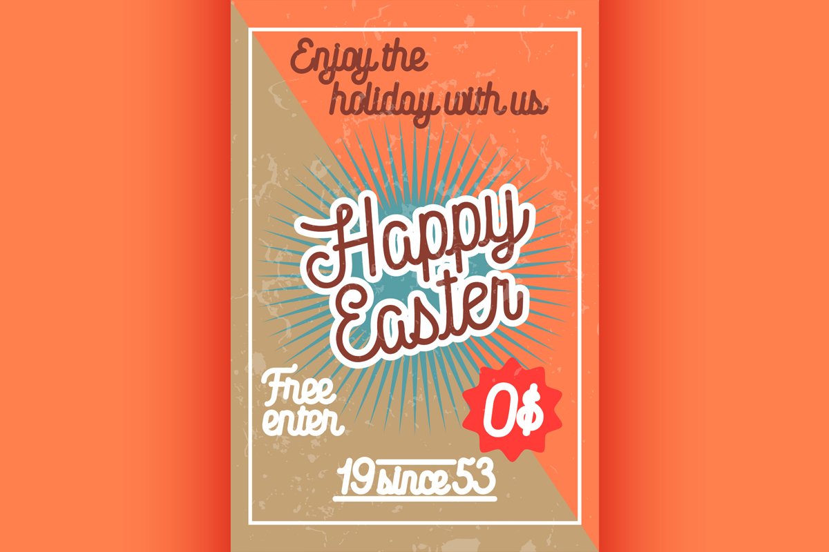 Color vintage easter banner example image 1