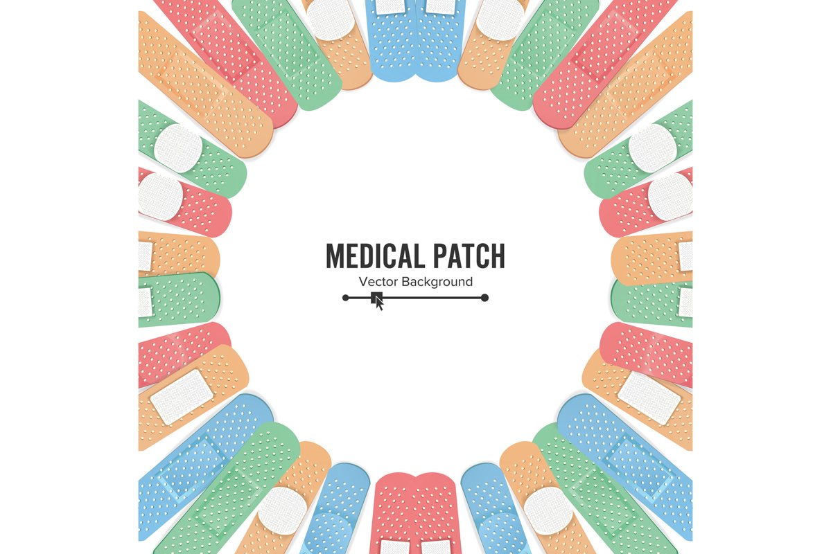 Medical Patch Vector. First Aid Band Plaster Strip Medical example image 1