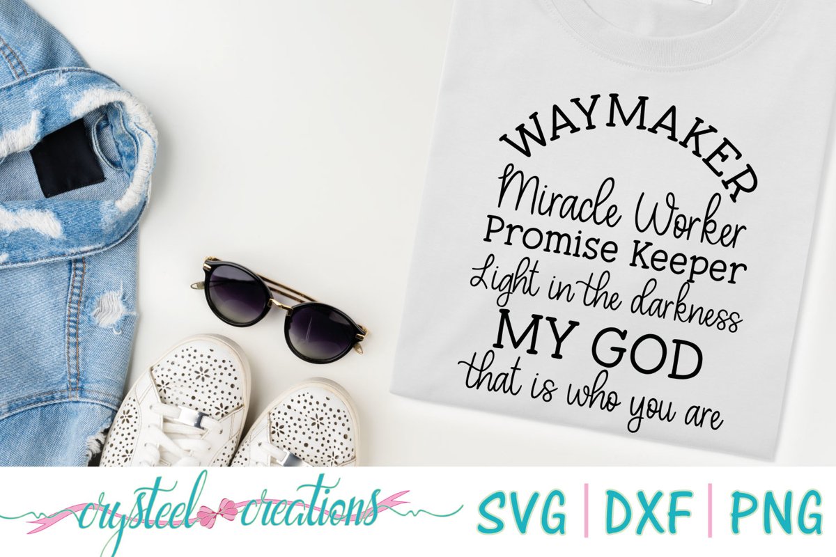 Waymaker Miracle Worker Promise Keeper SVG, DXF, PNG example image 1