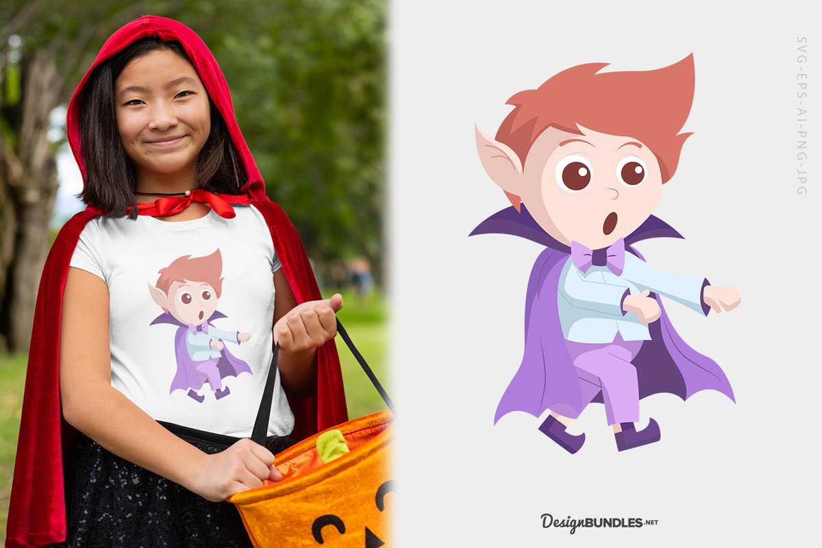 Surprised Dracula Kid illustration example image 1