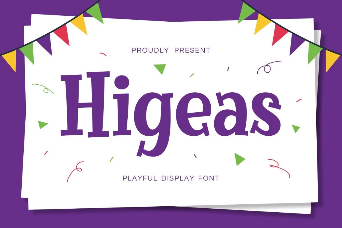 Higeas - Playful Display Font example image 1