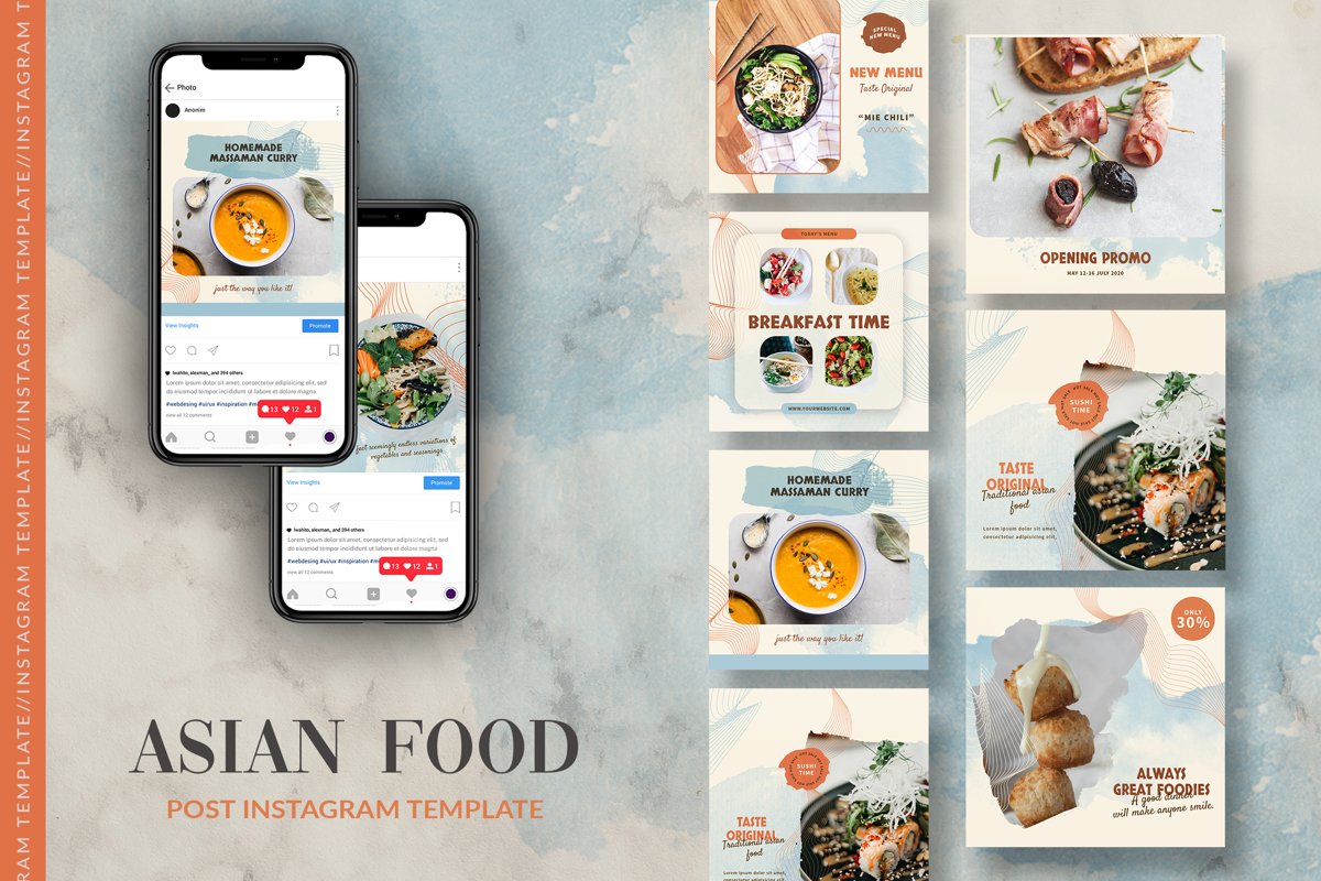 Asian Food Instagram Post Template example image 1