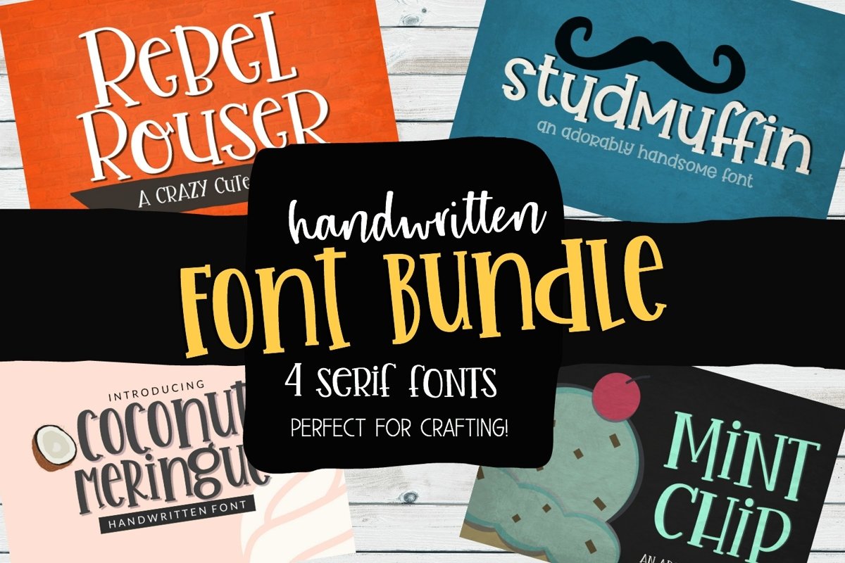 Handwritten Font Bundle - 4 Cut-friendly Fonts example image 1