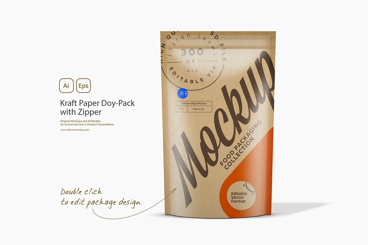 Kraft Paper Doy-Pack with Zipper example image 1