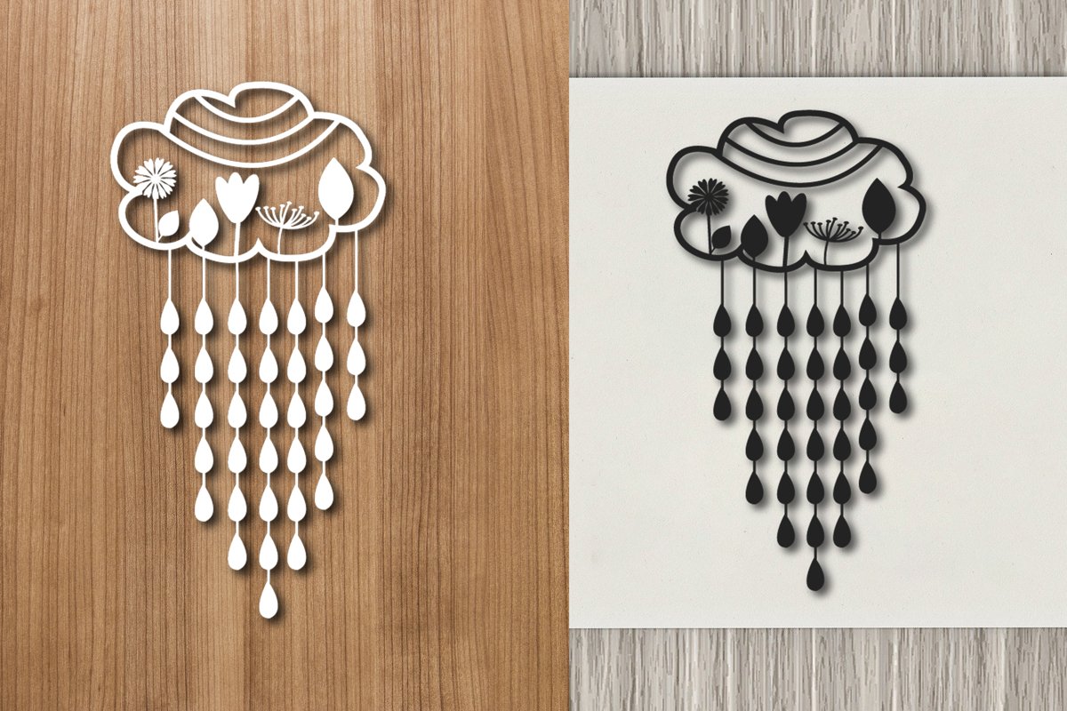 Cloud and RaIn Paper Template Design example image 1
