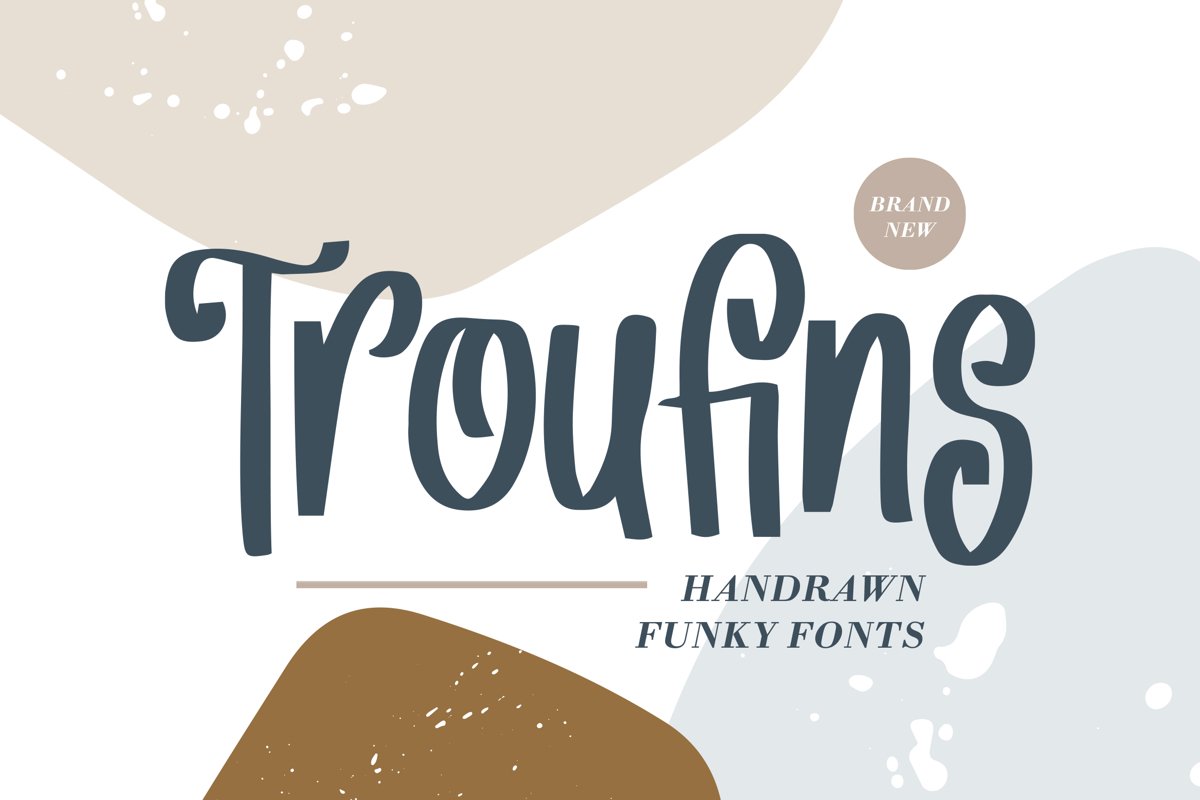 Troufins - Handrawn Funky Font example image 1