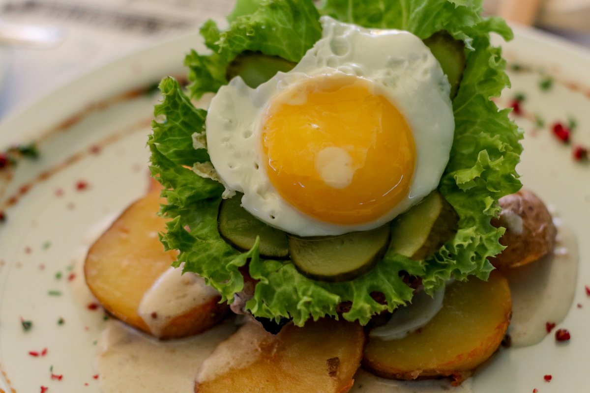 fried potato and scrambled eggs example image 1