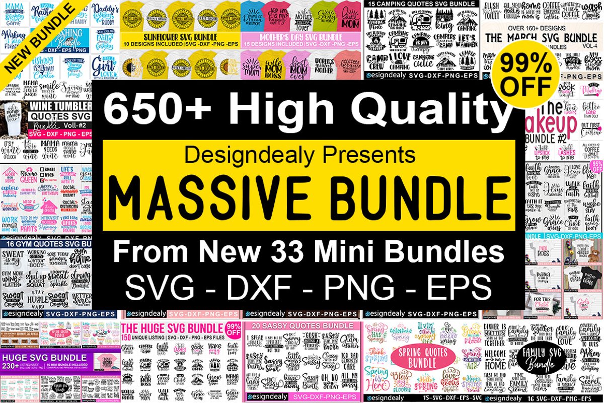 650 Designs | Massive Bundle,The Huge SVG Bundle,Big Bundle example image 1