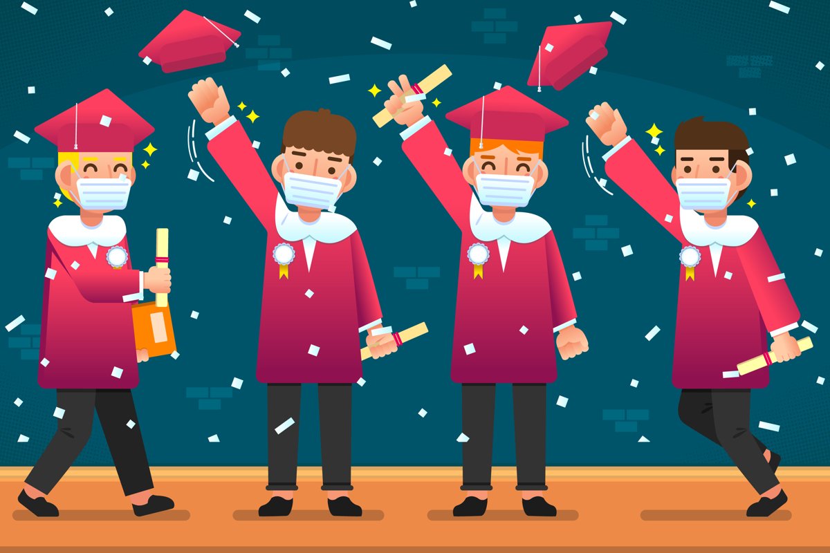 Graduates Wearing Medical Masks example image 1