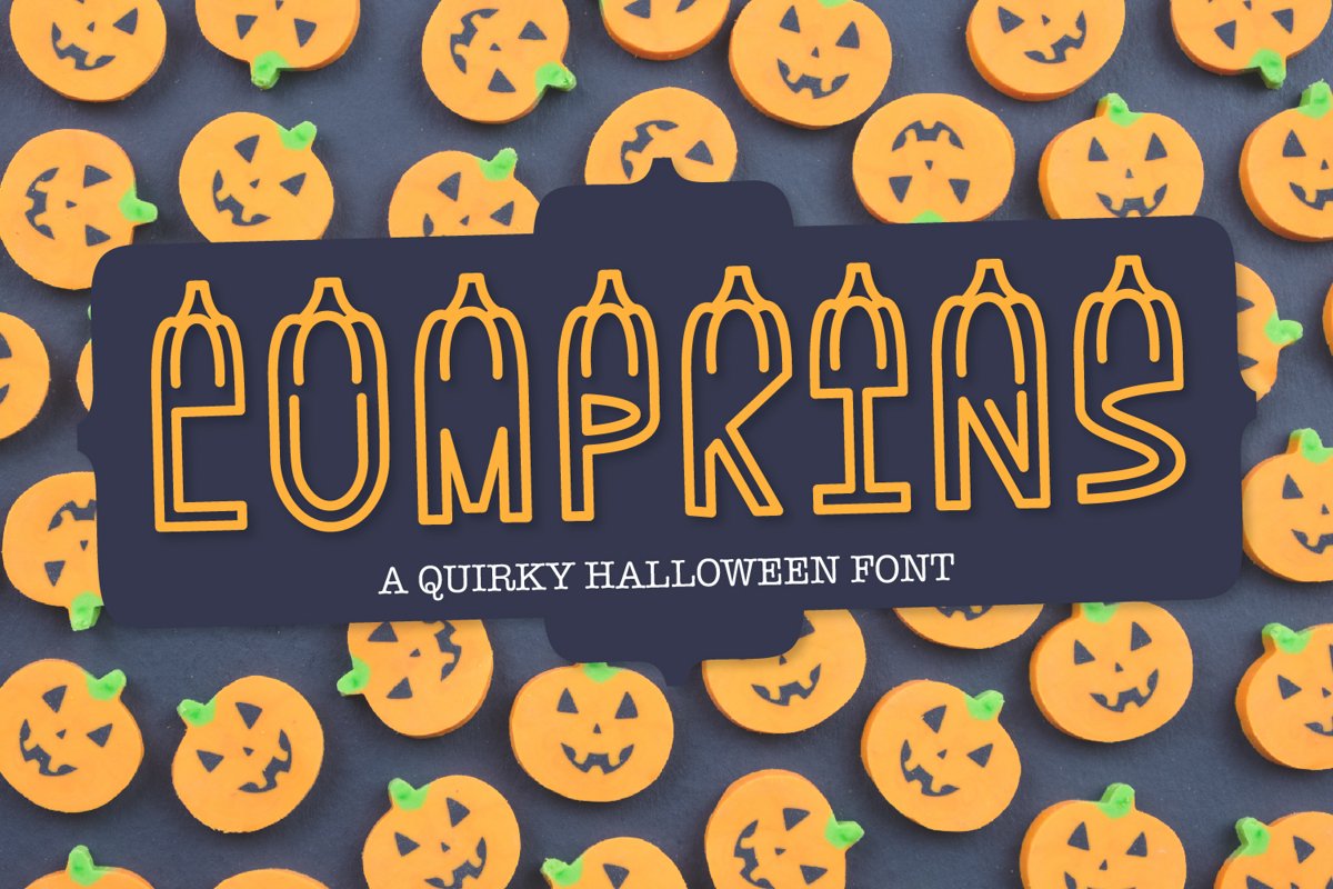 LUMPKINS - A Silly Word Art Halloween Font example image 1