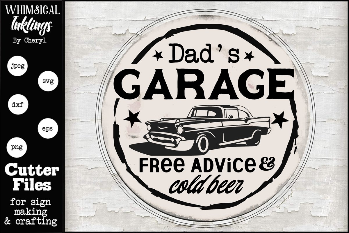 Dads GarageRound SVG (556169) Cut Files Design Bundles