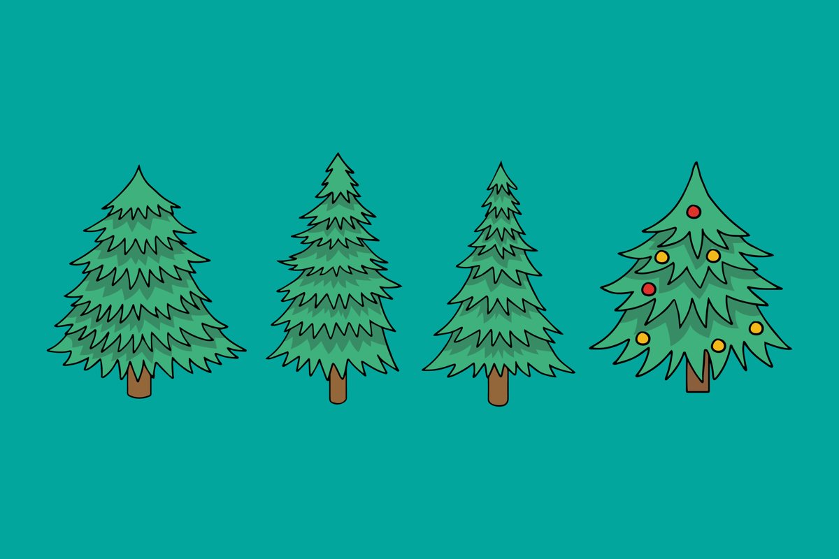 Christmas Tree Illustrations example image 1