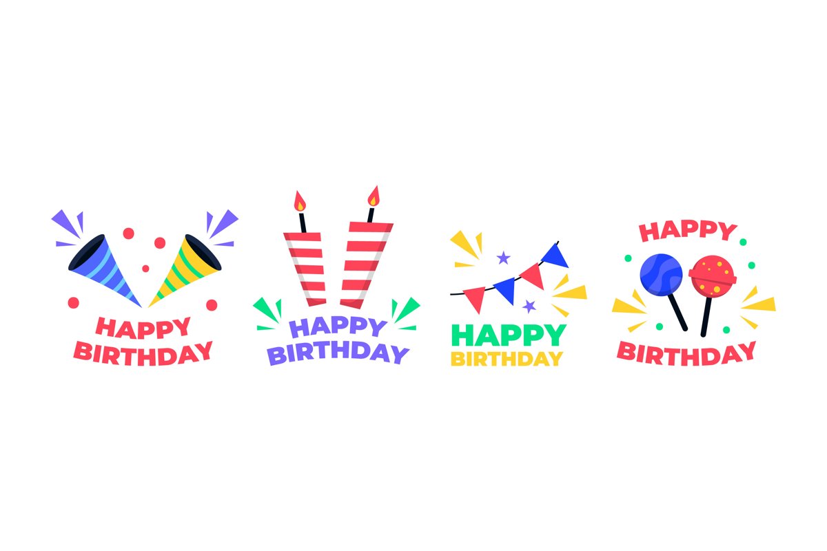 Happy Birthday Illustrations example image 1