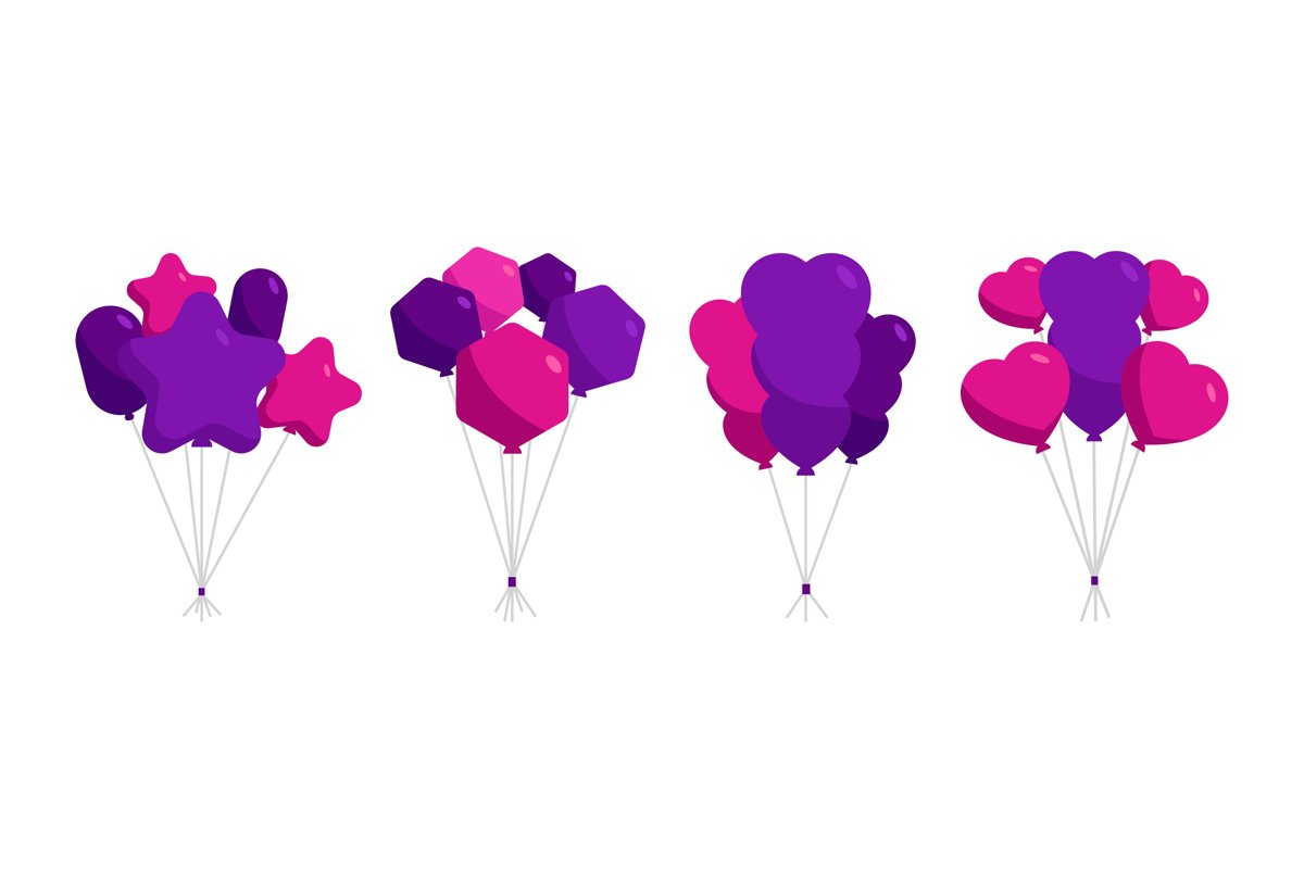 Birthday Balloons Illustrations example image 1
