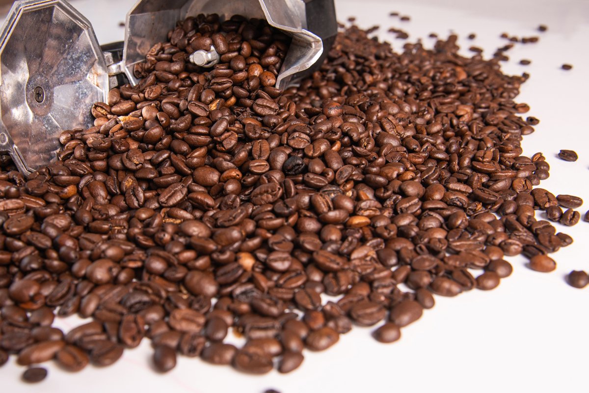 coffee beans woke up from the italian moka pot example image 1