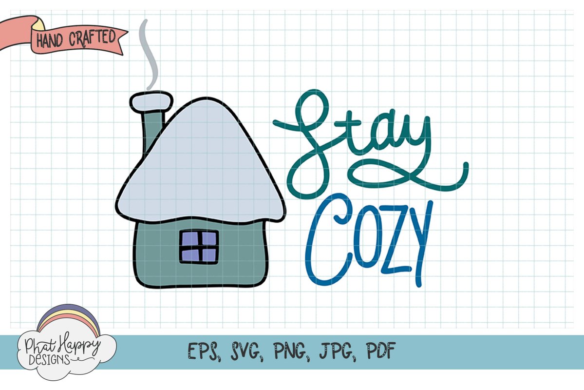 Stay Cozy- Hand Lettered Christmas SVG example image 1