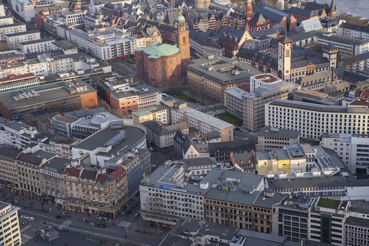 beautiful aerial view of the city of Frankfurt Germany example image 1