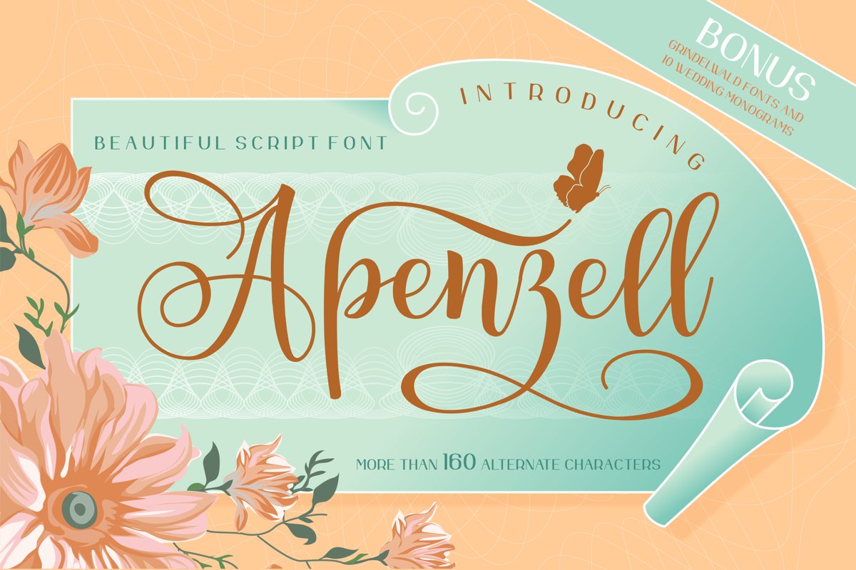 Apenzell Script | free wedding monogram logo example image 1