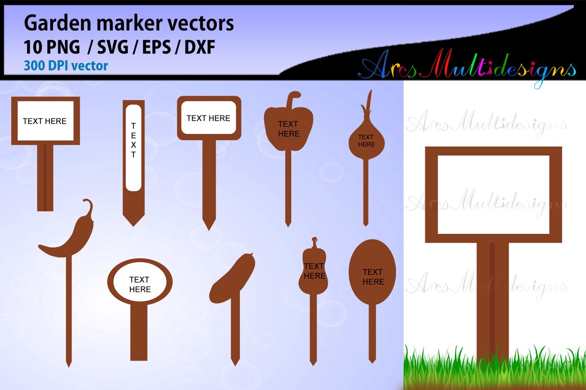 Garden marker SVG template (575150) Cut Files Design Bundles
