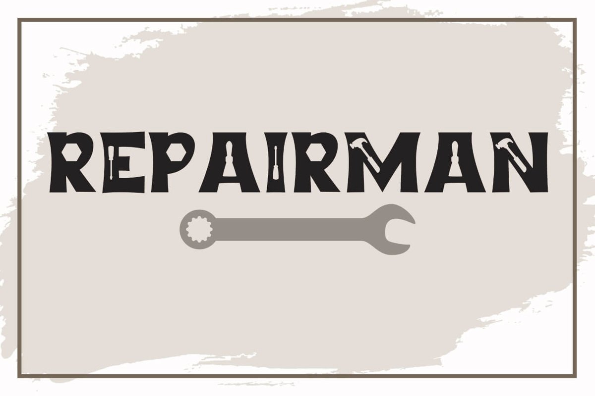 Repairman - a Fun Tool Font example image 1