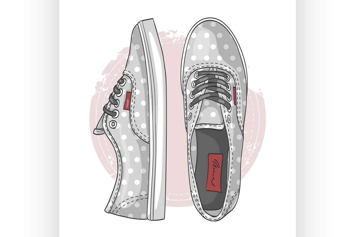Fashion vector sketch womens shoes. example image 1