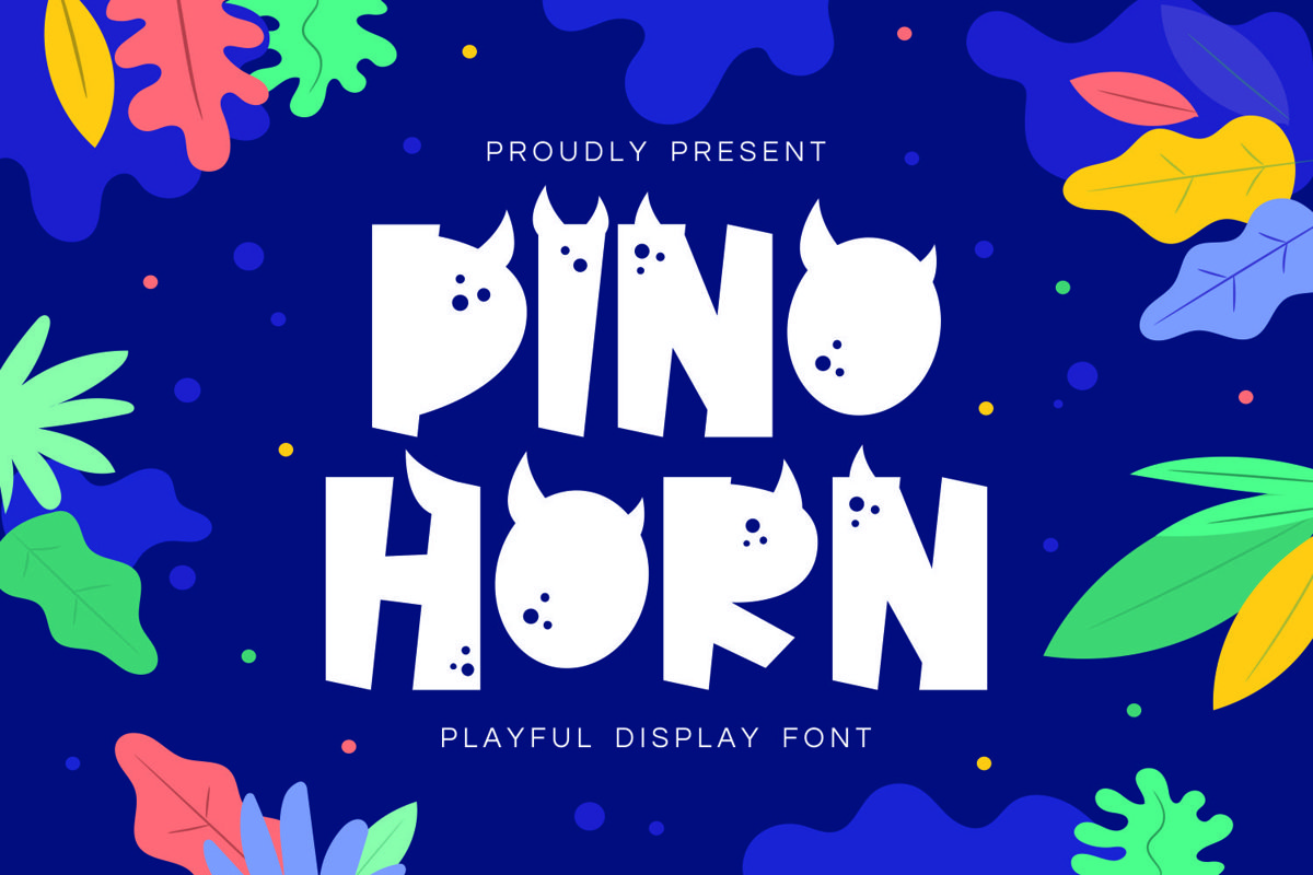 Dinohorn - Playful Display Font example image 1