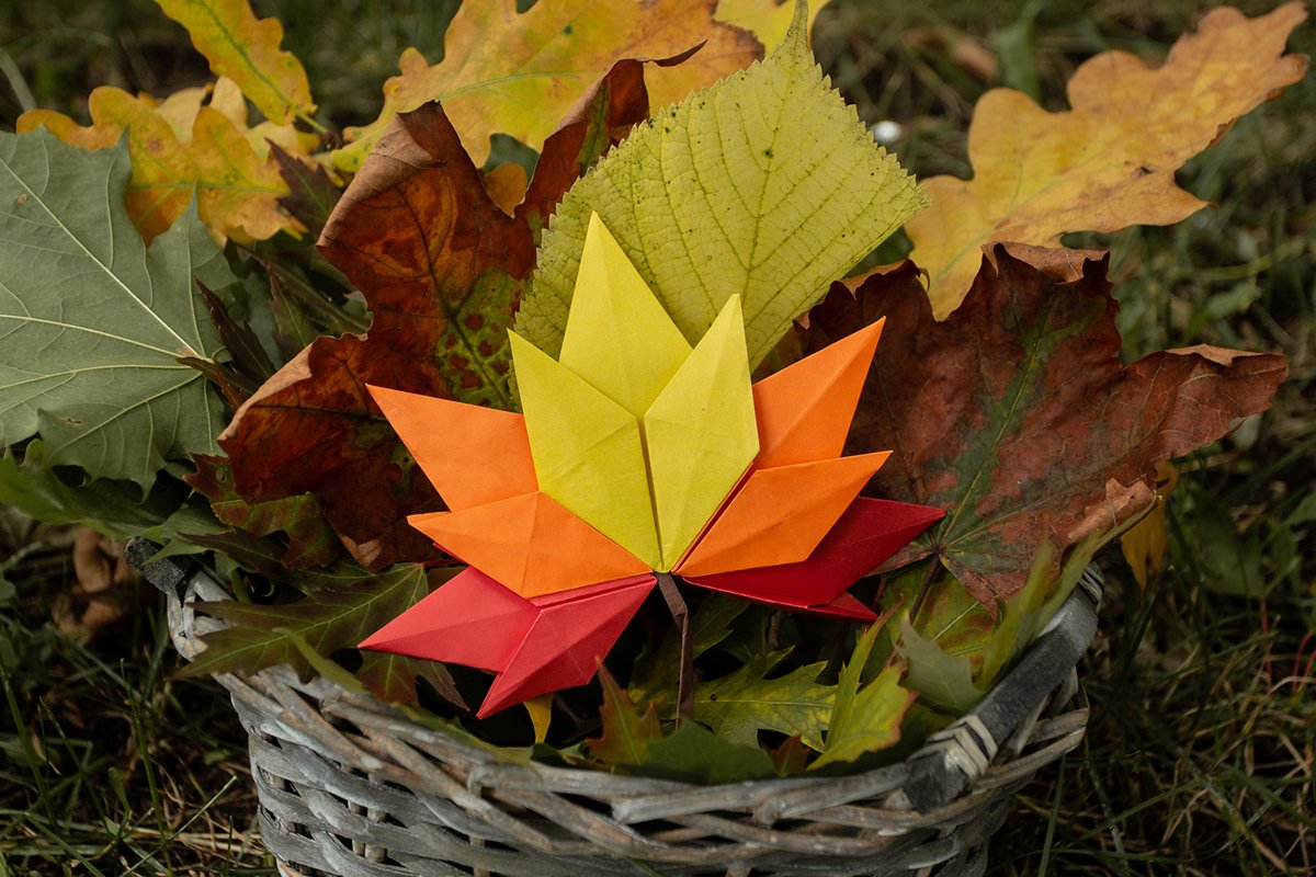 Autumn concept background traditional paper craft handmade example image 1
