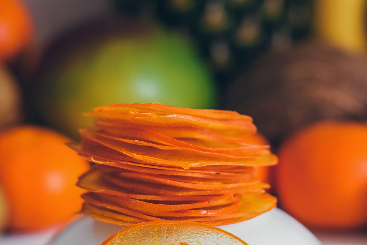 Dried homemade healthy fresh dehydrated slices of fruits. example image 1