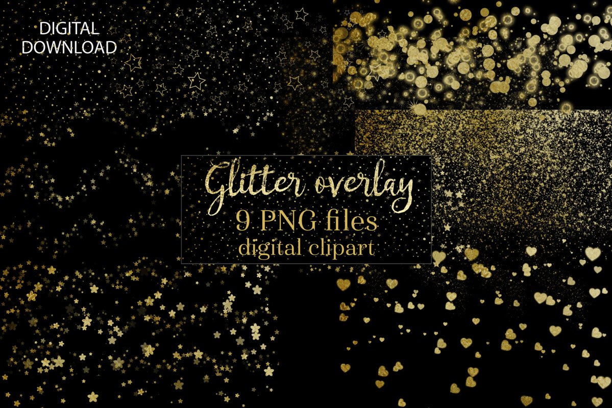 Gold Watercolour splashes PNG Clipart example image 1