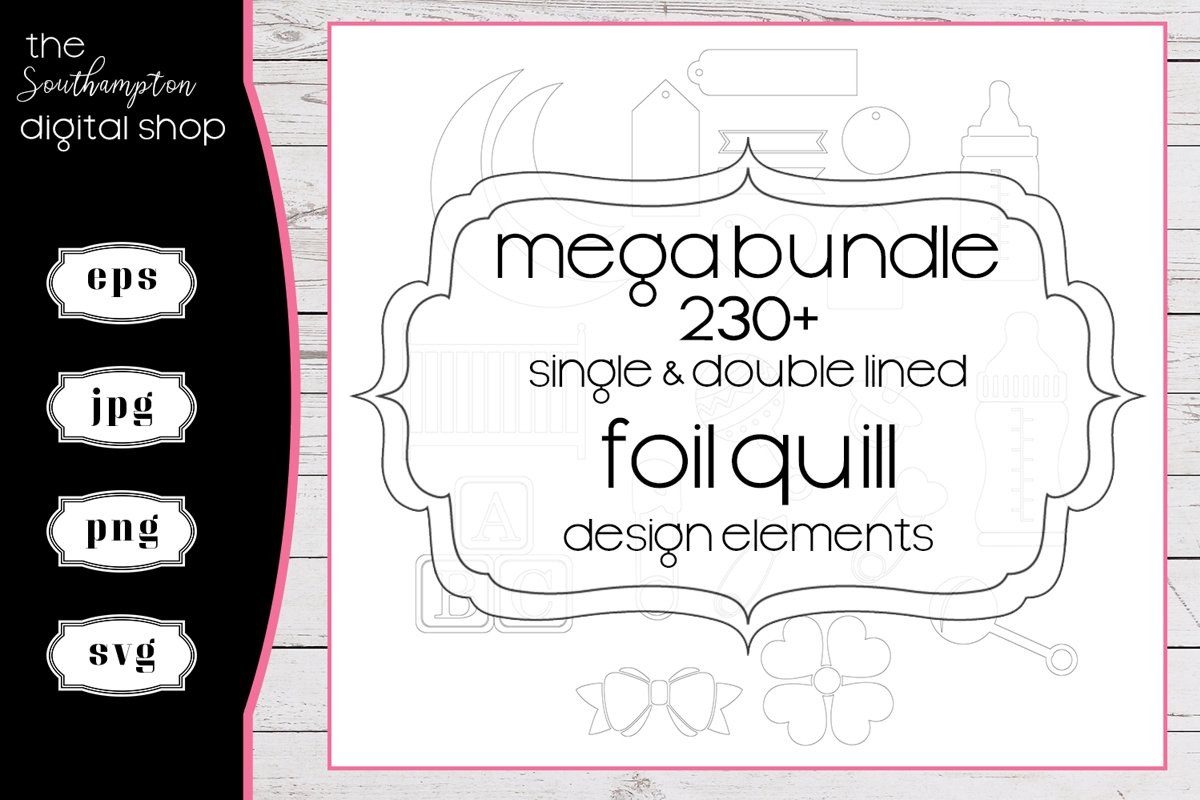 230 plus Mega Bundle Foil Quill Single & Double Line Designs example image 1
